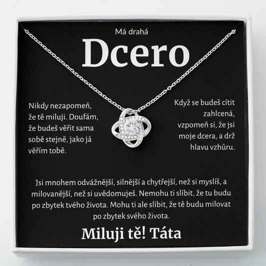 CZ-2K Dárek pro dceru – náhrdelník Love Knot od táty