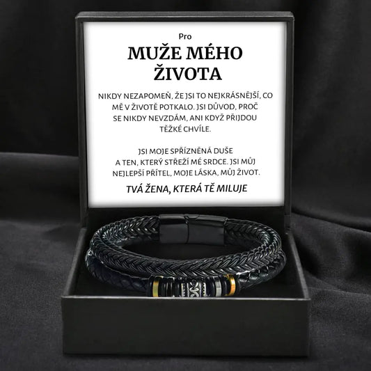 CZ - 6bra Dárek pro muže mého života – Kožený náramek