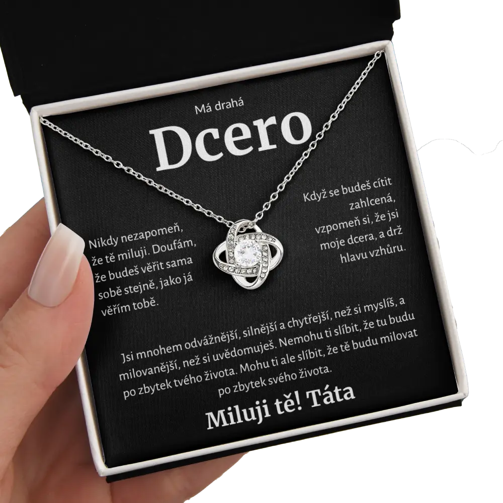 CZ-2K Dárek pro dceru – náhrdelník Love Knot od táty