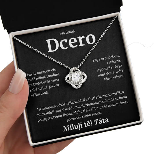 CZ-2K Dárek pro dceru – náhrdelník Love Knot od táty
