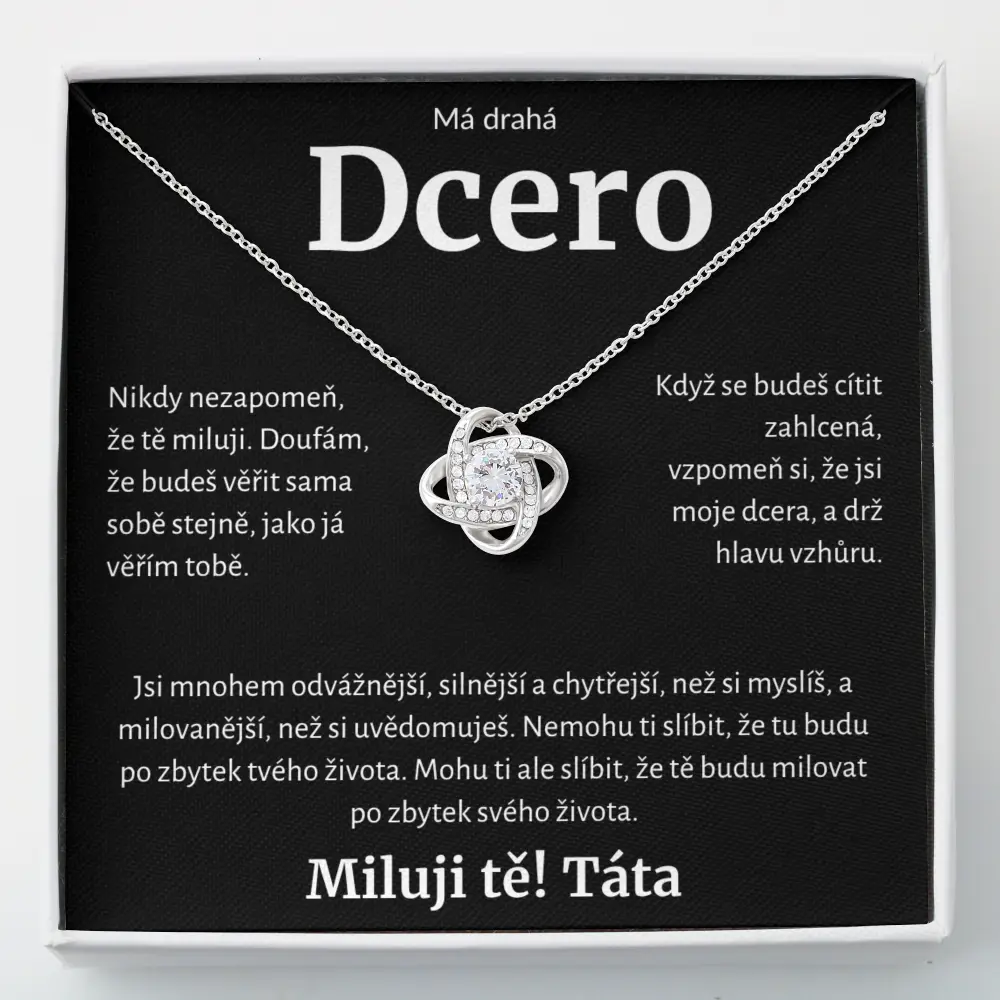 CZ-2K Dárek pro dceru – náhrdelník Love Knot od táty