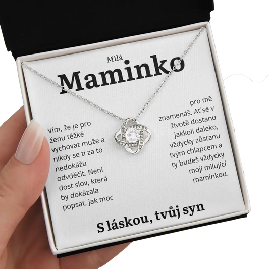 CZ-4K Dárek pro maminku – náhrdelník Love Knot od syna