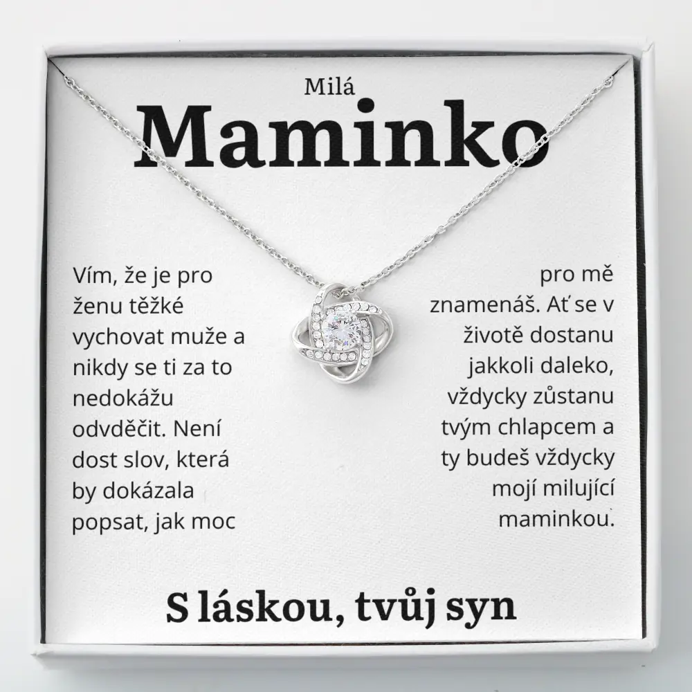 CZ-4K Dárek pro maminku – náhrdelník Love Knot od syna