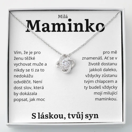 CZ-4K Dárek pro maminku – náhrdelník Love Knot od syna